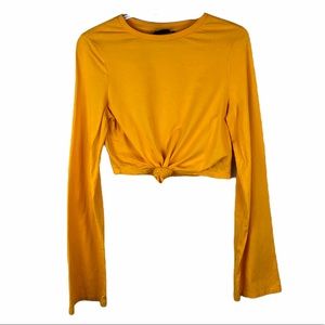 Urban Outfitters Yellow Long Sleeve Crop Top med